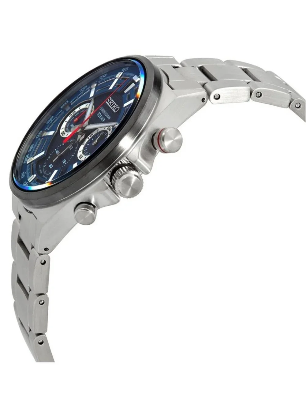 NWT Seiko Chronograph Quartz Blue Dial Men's Watch